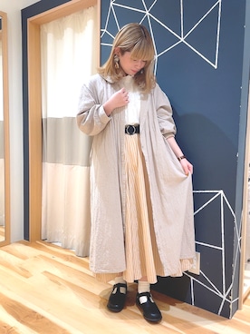 「Samansa Mos2（サマンサ モスモス）のシャーリングレース切替ブラウス（シャツ/ブラウス）」を使った、ほたてさん（レディース・155cm）の秋コーディネート