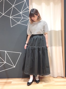 「cava cava（サヴァサヴァ）のアイテム（バレエシューズ）」を使った、ほたてさん（レディース・155cm）の夏コーディネート