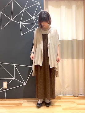 「cava cava（サヴァサヴァ）のアイテム（バレエシューズ）」を使った、ほたてさん（レディース・155cm）の夏コーディネート