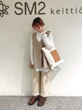 「Dr. Martens（ドクターマーチン）の《Dr.Martens》CORE 1461 CASK AMBASSADOR (ABANDON BR)（ローファー）」を使った、ほたてさん（レディース・155cm）の春コーディネート