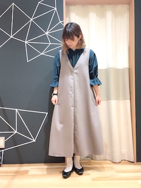 「cava cava（サヴァサヴァ）のアイテム（バレエシューズ）」を使った、ほたてさん（レディース・155cm）の夏コーディネート