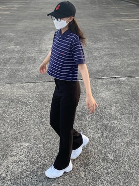 「FILA（フィラ）のFILA Disrupter 2 (WHT)（スニーカー）」を使った、  ｃｏｃｏさん（レディース・159cm）の夏コーディネート