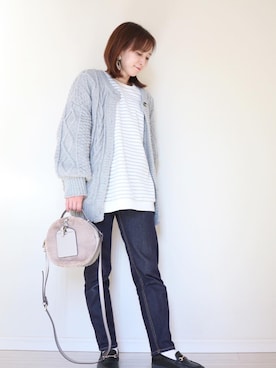 「ビットローファー」｜「アイテム（スウェット）」を使った、yukari✩さん（レディース・154cm）の秋コーディネート