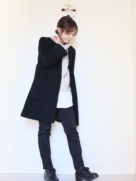 「N.（N. Natural Beauty Basic）（エヌエヌナチュラルビューティーベーシック）のアイテム（ノーカラーコート）」を使った、yukari✩さん（レディース・154cm）の秋コーディネート