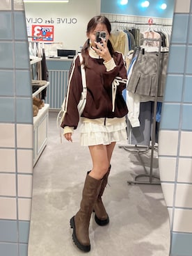 「OLIVE des OLIVE（オリーブデオリーブ）のアイテム（スウェット）」を使った、Mitsukiさん（レディース・153cm）の秋コーディネート
