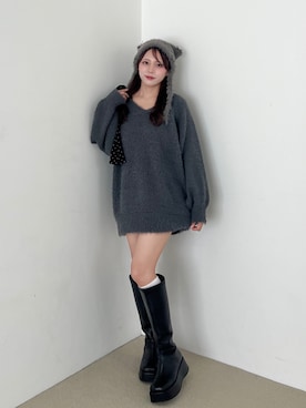 「厚底ブーツ」｜Mitsukiさん（レディース・153cm）の秋コーディネート