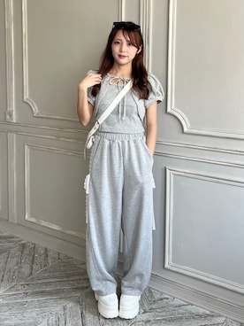 「アイテム（スウェットパンツ）」を使った、Mitsukiさん（レディース・153cm）の夏コーディネート