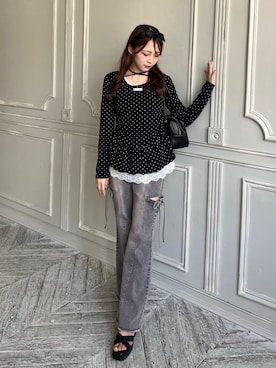 「アイテム（トップス）」を使った、Mitsukiさん（レディース・153cm）の夏コーディネート