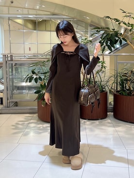 「ブラウンコーデ」｜「アイテム（その他シューズ）」を使った、Mitsukiさん（レディース・153cm）の秋コーディネート