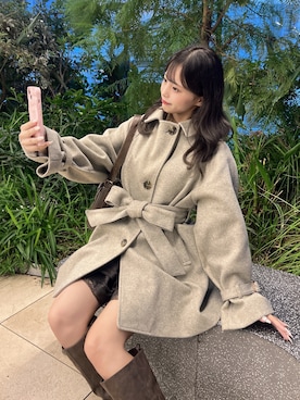 「OLIVE des OLIVE（オリーブデオリーブ）のアイテム（その他アウター）」を使った、Mitsukiさん（レディース・153cm）の秋コーディネート