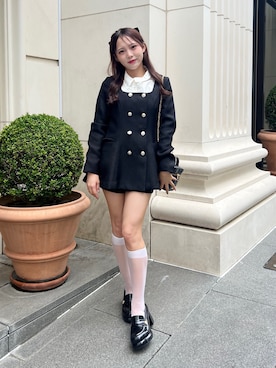 「アイテム（ノーカラージャケット）」を使った、Mitsukiさん（レディース・153cm）の夏コーディネート