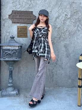 「アイテム（キャミソール）」を使った、Mitsukiさん（レディース・153cm）の夏コーディネート