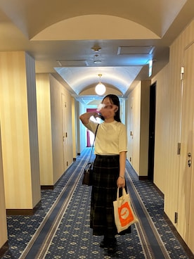 「agnes b.（アニエスベー）のアイテム」を使った、まるかなさん（レディース・158cm）の秋コーディネート