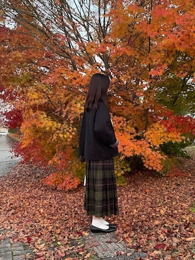 「アイテム（その他アウター）」を使った、まるかなさん（レディース・158cm）の秋コーディネート