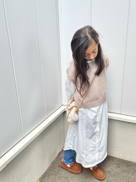 「GLOBAL WORK（グローバルワーク）のアイテム（ワンピース/ドレス）」を使った、kayumamaさん（キッズ・128cm）の秋コーディネート