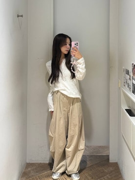 「JEANASIS（ジーナシス）のアイテム（パンツ）」を使った、𝑴𝑨𝑹𝑰さん（レディース・158cm）の秋コーディネート
