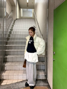 「アイテム（ブルゾン）」を使った、𝑴𝑨𝑹𝑰さん（レディース・158cm・20代）の秋コーディネート