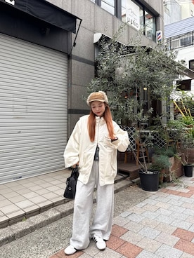 「アイテム（帽子）」を使った、𝑴𝑨𝑹𝑰さん（レディース・158cm・20代）の冬コーディネート