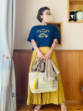 「Honeys（ハニーズ）のアイテム（ヘアアクセサリー）」を使った、葉月さん（レディース・154cm）の夏コーディネート