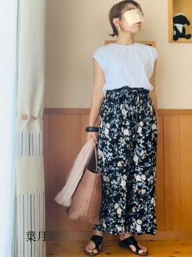 「ストールアレンジ」｜葉月さん（レディース・154cm）の夏コーディネート