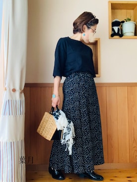 「Honeys（ハニーズ）のアイテム（ヘアアクセサリー）」を使った、葉月さん（レディース・154cm）の夏コーディネート