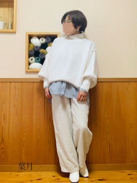 「コーデュロイパンツ」｜葉月さん（レディース・154cm）の冬コーディネート