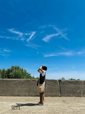 「アイテム（ベスト）」を使った、葉月さん（レディース・154cm）の夏コーディネート