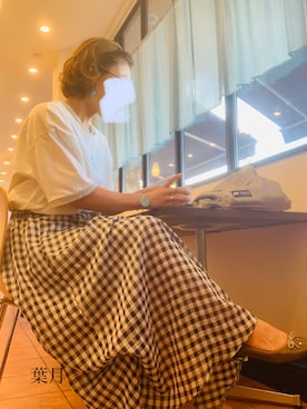 「アイテム（食器/キッチン、グリーン系）」を使った、葉月さん（レディース・154cm）の夏コーディネート