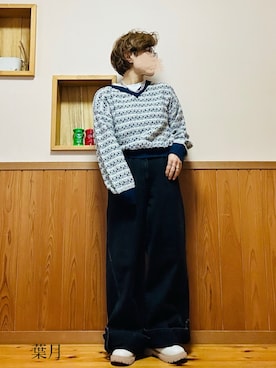 「シャギー」｜「アイテム（アクセサリー）」を使った、葉月さん（レディース・154cm）の冬コーディネート