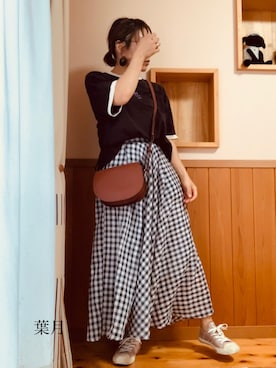 「Doublefocus（ダブルフォーカス）のアイテム（トップス）」を使った、葉月さん（レディース・154cm）の夏コーディネート