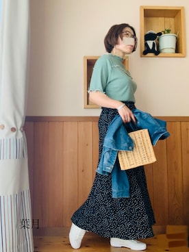 「Chambre（シャンブル）のアイテム（ピアス（両耳用））」を使った、葉月さん（レディース・154cm）の夏コーディネート