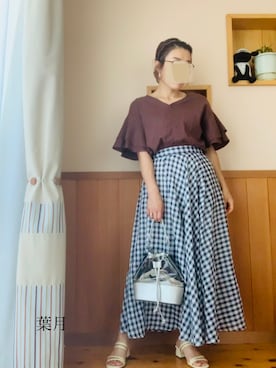 「Honeys（ハニーズ）のアイテム（ヘアアクセサリー）」を使った、葉月さん（レディース・154cm）の夏コーディネート