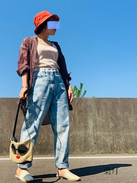 「a-jolie（アジョリー）のアイテム」を使った、葉月さん（レディース・154cm）の夏コーディネート