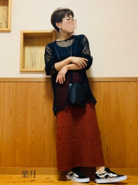 「オールドスクール」｜葉月さん（レディース・154cm）の秋コーディネート