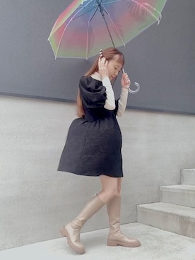 「雨の日」｜「アイテム（ワンピース/ドレス）」を使った、ᴍ ᴀ ʀ ɪ  さん（レディース・157cm）の春コーディネート