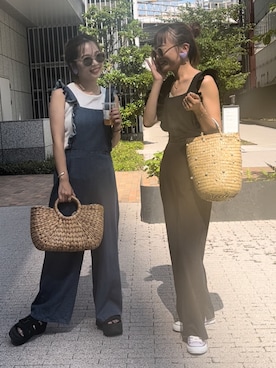 「肩フリル」｜「アイテム（オールインワン・サロペット）」を使った、ᴍ ᴀ ʀ ɪ  さん（レディース・157cm）の夏コーディネート