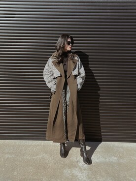 「MURUA（ムルーア）のアイテム（トレンチコート）」を使った、ayaka.さん（レディース・166cm）の秋コーディネート