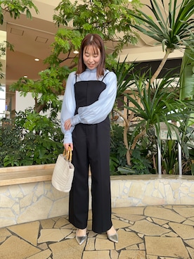 「Te chichi（テチチ）のアイテム（オールインワン・サロペット）」を使った、アメさん（レディース・158cm）の春コーディネート