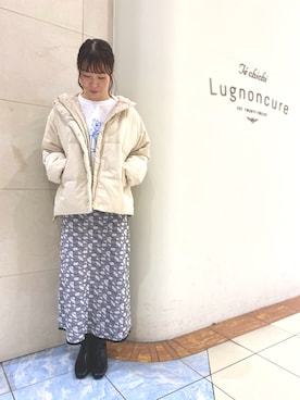 「コラボ」｜「アイテム（その他アウター）」を使った、アメさん（レディース・158cm）の冬コーディネート