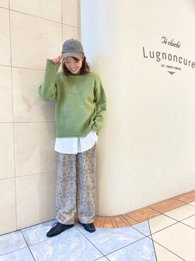 「ピスタチオ」｜「アイテム（帽子）」を使った、アメさん（レディース・158cm）の秋コーディネート
