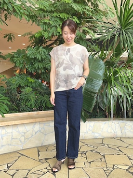 「Te chichi（テチチ）のアイテム（サンダル）」を使った、アメさん（レディース・158cm）の夏コーディネート