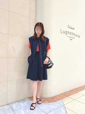 「ジレ」｜「アイテム（ブルゾン）」を使った、アメさん（レディース・158cm）の春コーディネート