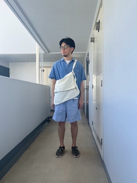 「DIGAWEL（ディガウェル）のアイテム」を使った、のりさんさん（メンズ・165cm）の夏コーディネート