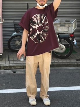 「DIGAWEL（ディガウェル）のアイテム（パンツ）」を使った、のりさんさん（メンズ・165cm）の夏コーディネート