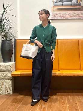 「ORCIVAL（オーシバル）のORCIVAL　TOTE BAG SMALL（トートバッグ）」を使った、KUMIさん（レディース・158cm）の秋コーディネート