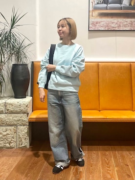 「URBAN RESEARCH DOORS（アーバンリサーチドアーズ）のクッショントート（トートバッグ）」を使った、KUMIさん（レディース・158cm）の冬コーディネート