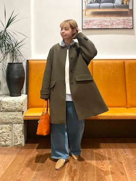 「doors」｜「アイテム（ノーカラーコート）」を使った、KUMIさん（レディース・158cm）の冬コーディネート