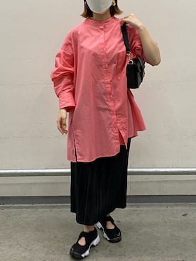 「ピンクシャツ」｜amiさん（レディース・148cm）の夏コーディネート