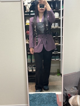 「アイテム（ローファー、ブルー系）」を使った、乃杏さん（レディース・155cm）の秋コーディネート