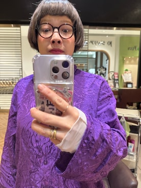 「アイテム（メガネ）」を使った、なぎえびやまさん（レディース・157cm）の秋コーディネート